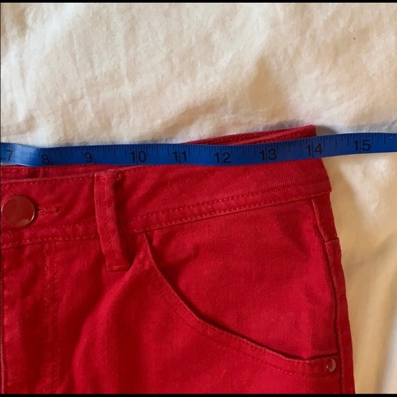 Red Denim Mini Skirt H&M size 4 - Picture 4 of 4